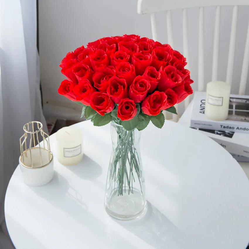10Pcs Red Roses Bouquet Eternal Roses
