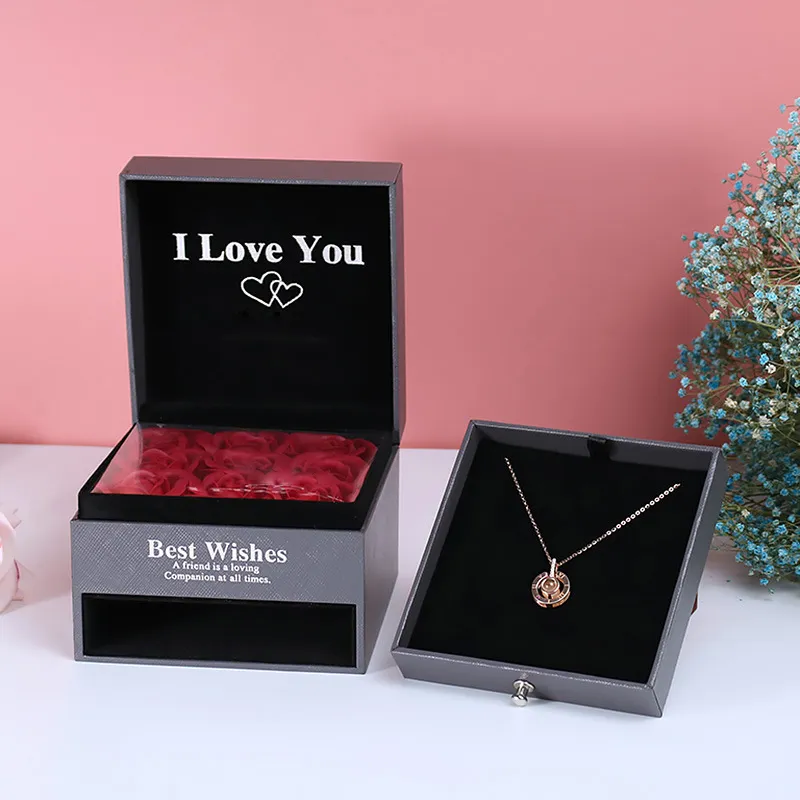 9 Roses Gift Box Acrylic Jewelry Box
