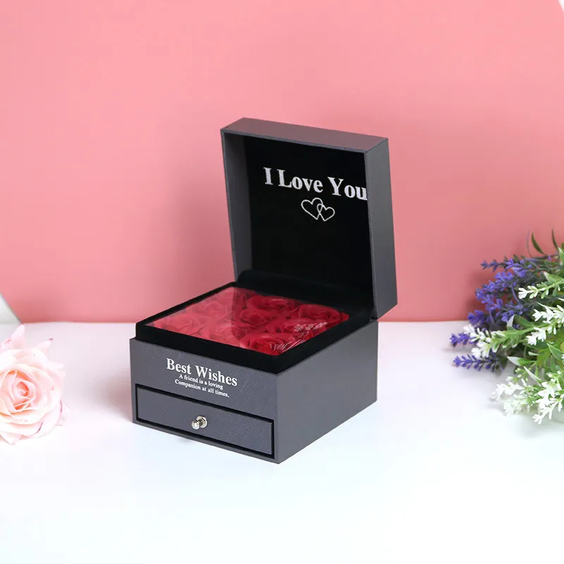 9 Roses Gift Box Acrylic Jewelry Box