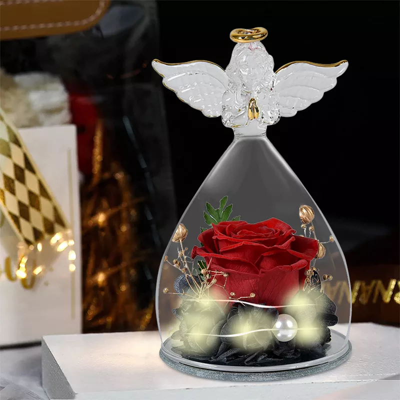 Little Angel Preserved Roses In Glass Dome