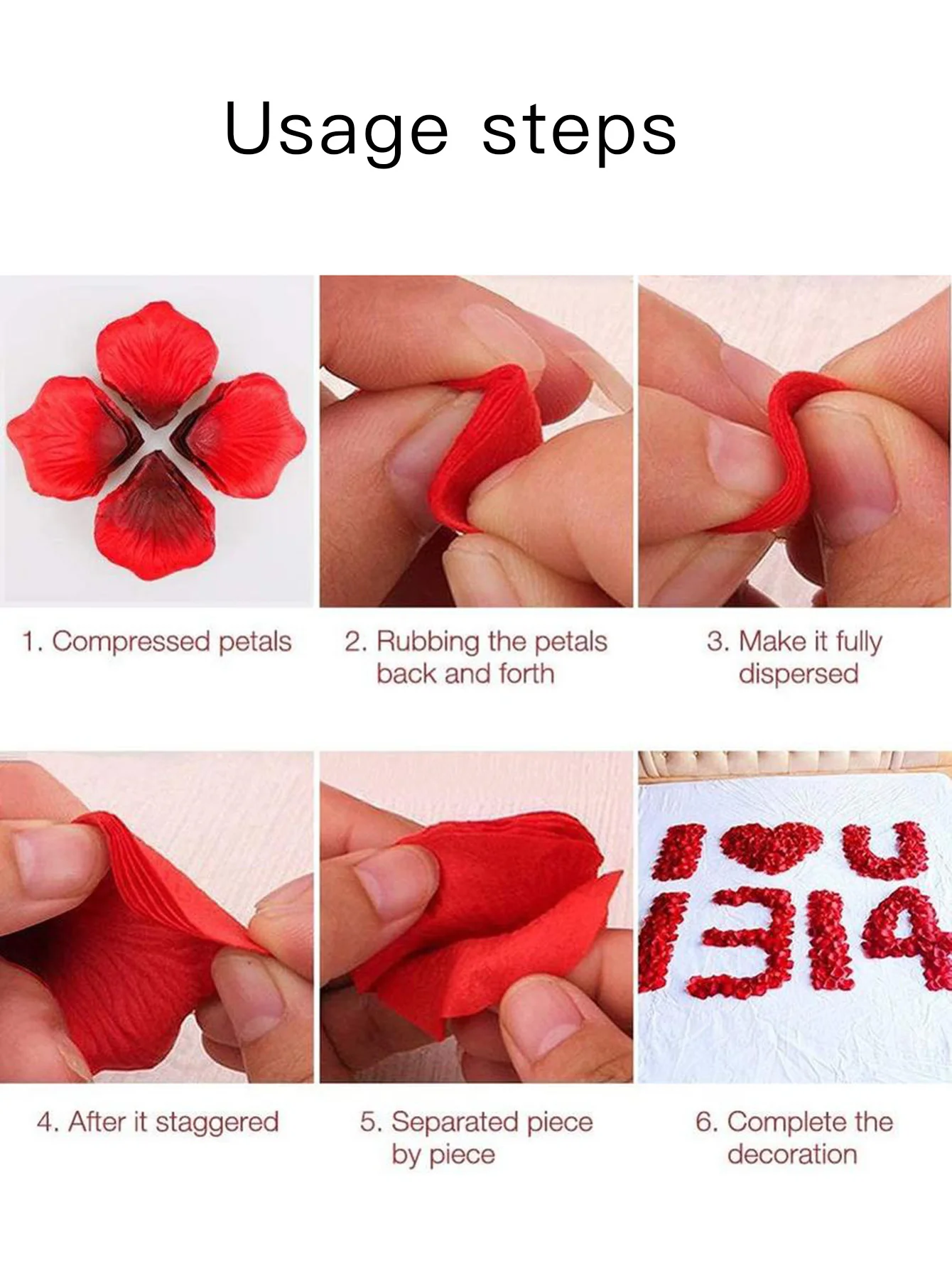 1000/500/100PCS Colorful Artificial Rose Petals