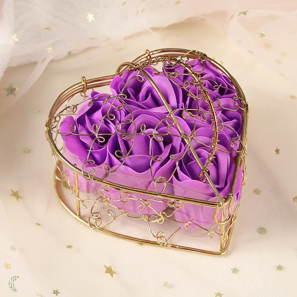 Artificial Rose In Heart Shaped Box