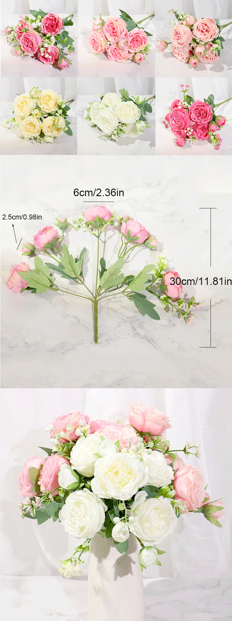 Silk Artificial Rose Bouquet