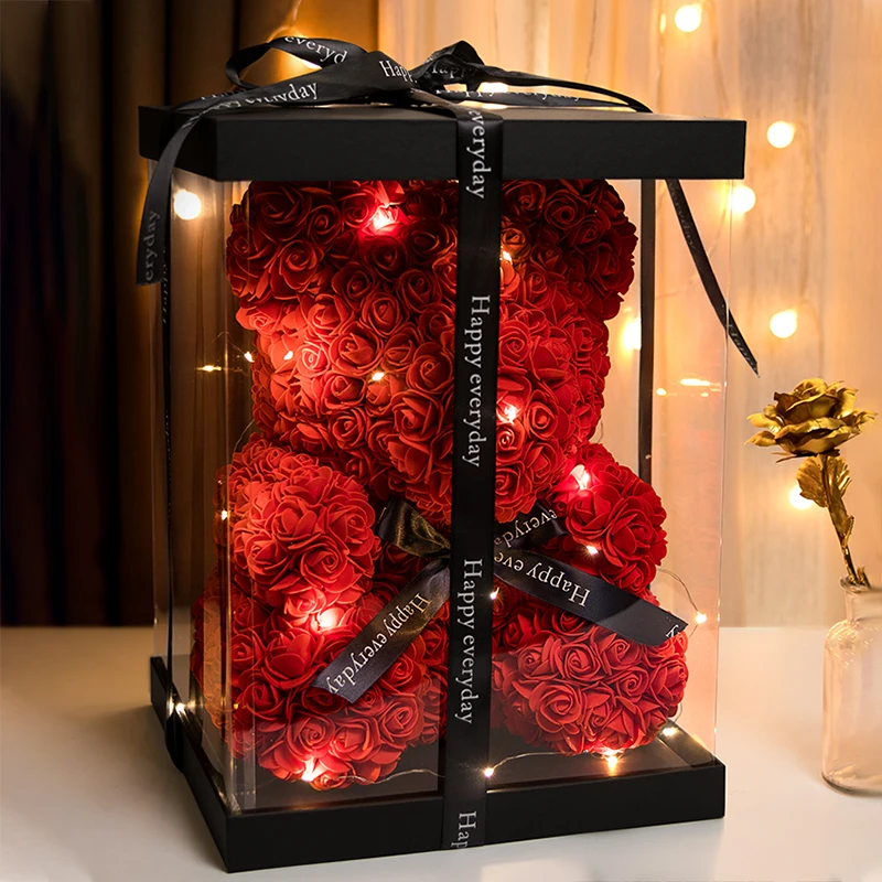 Eternal Rose Bear With LED Light With Beautiful Gift Box