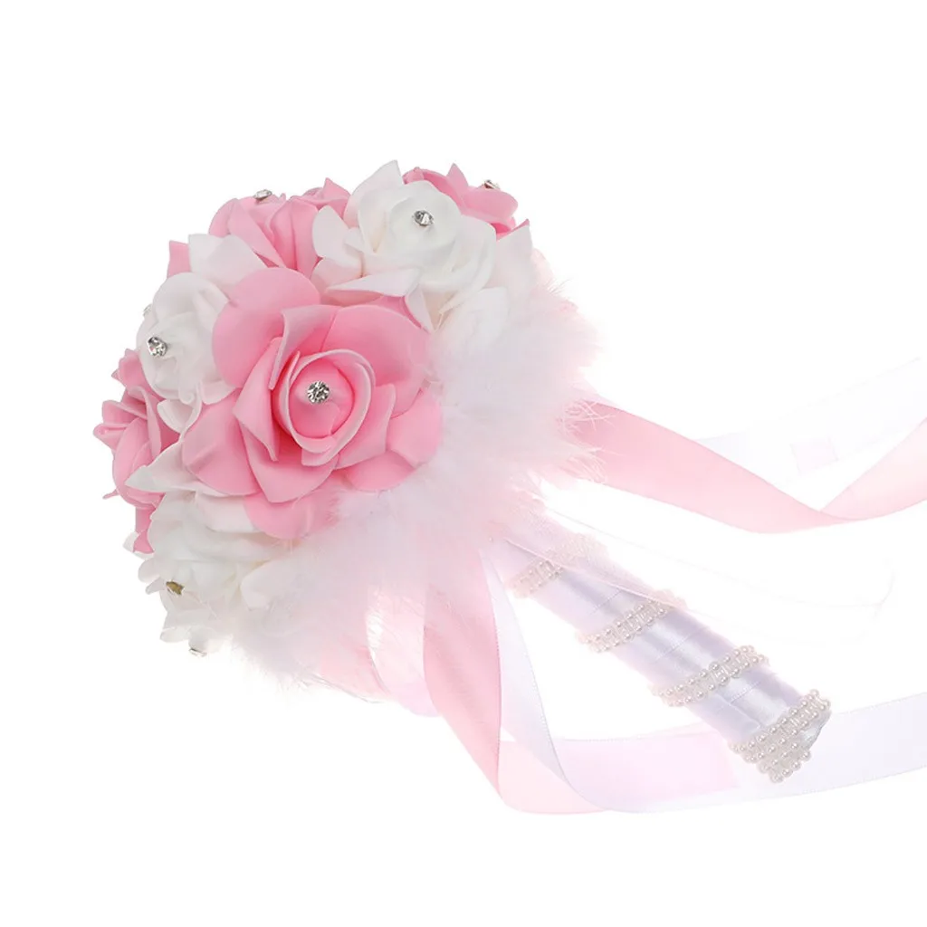 Roses Pearl Bridesmaid Wedding Bouquet