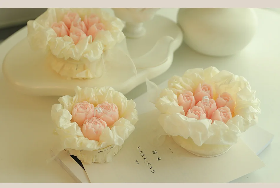 Handmade Rose Flower Scented Candles