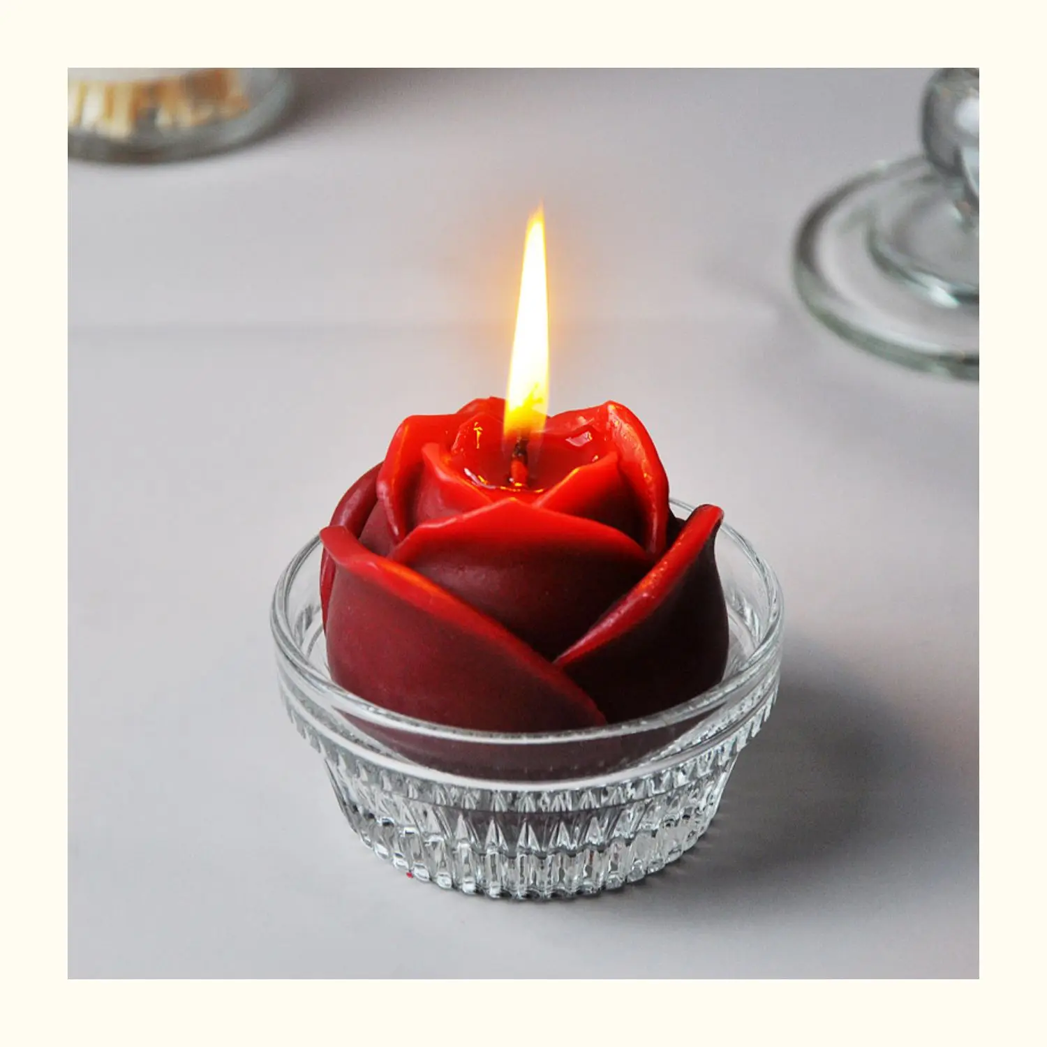 Single Rose Scented Candle Romantic Home Decoration