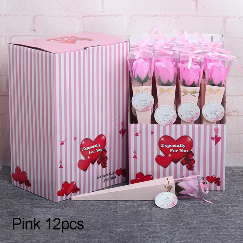 12PCS Handmade Rose Soap Flowers In Gift Packaging