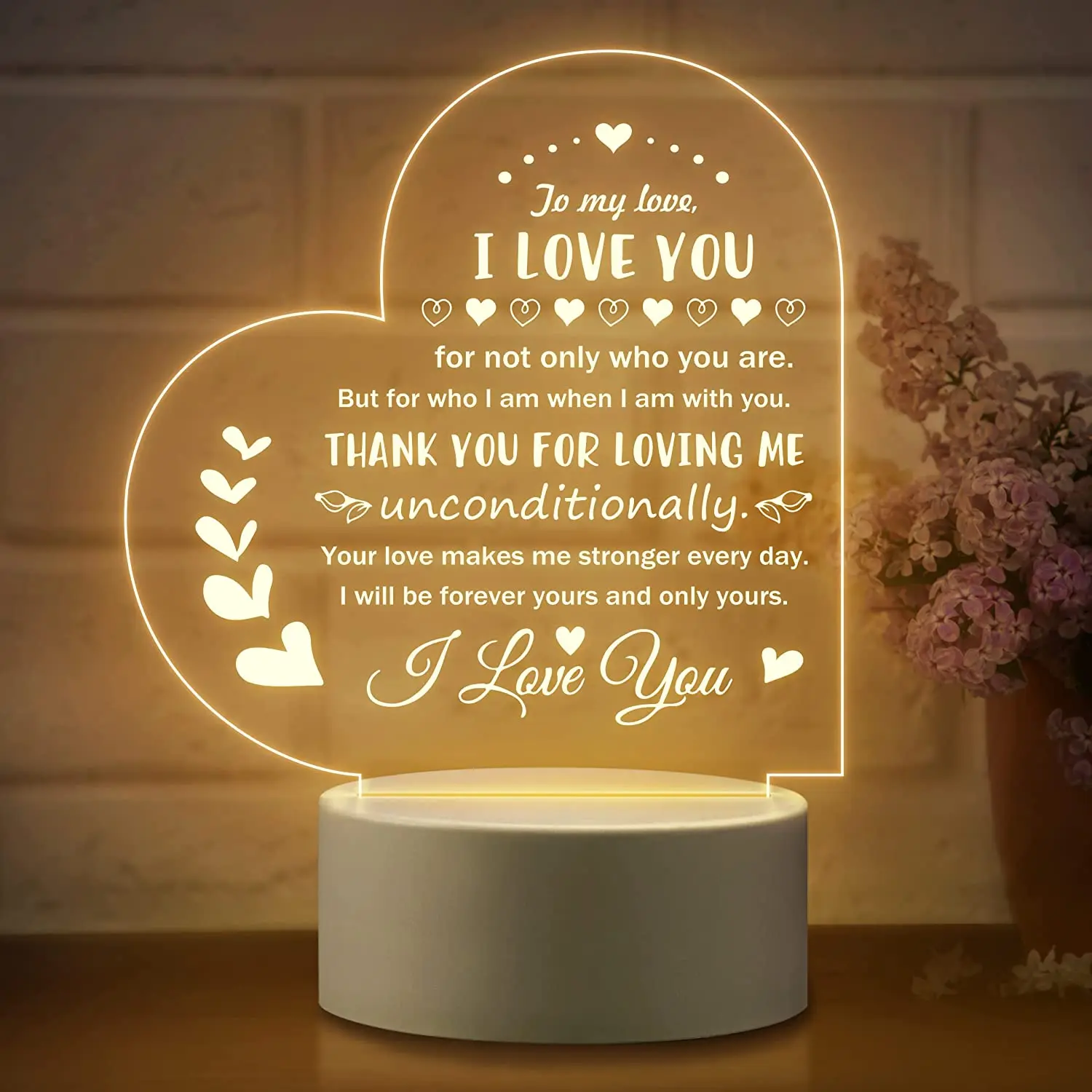 Romantic I Love You Sign With LED