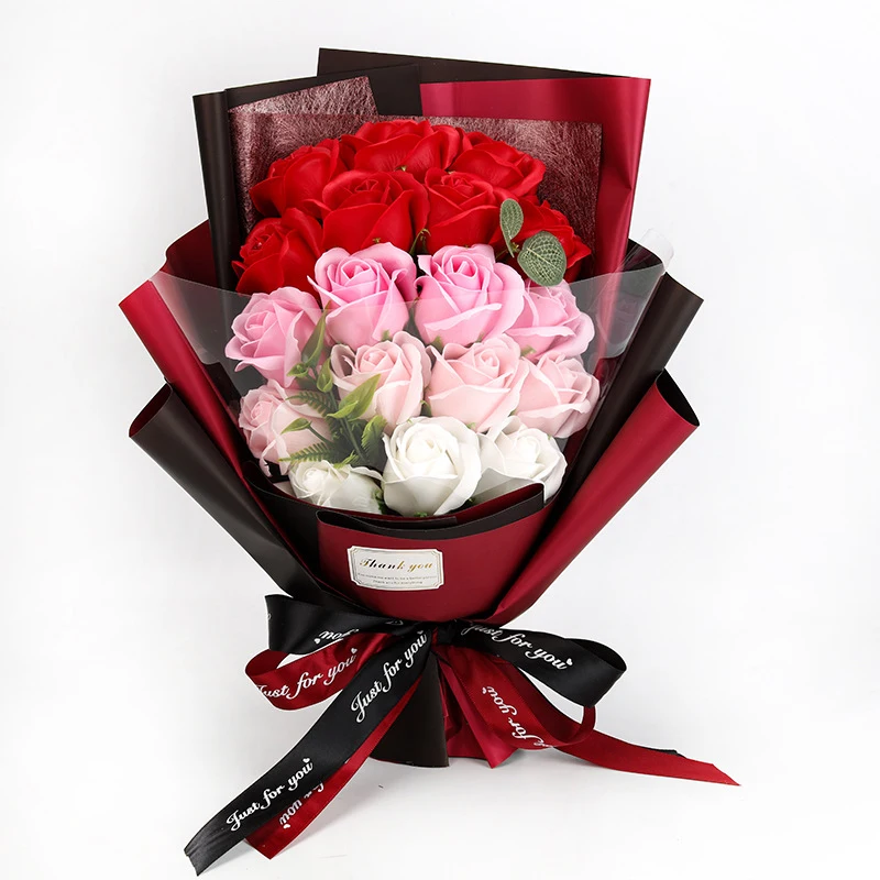 18Pcs Eternal Rose Bouquet In Beautiful Gift Box