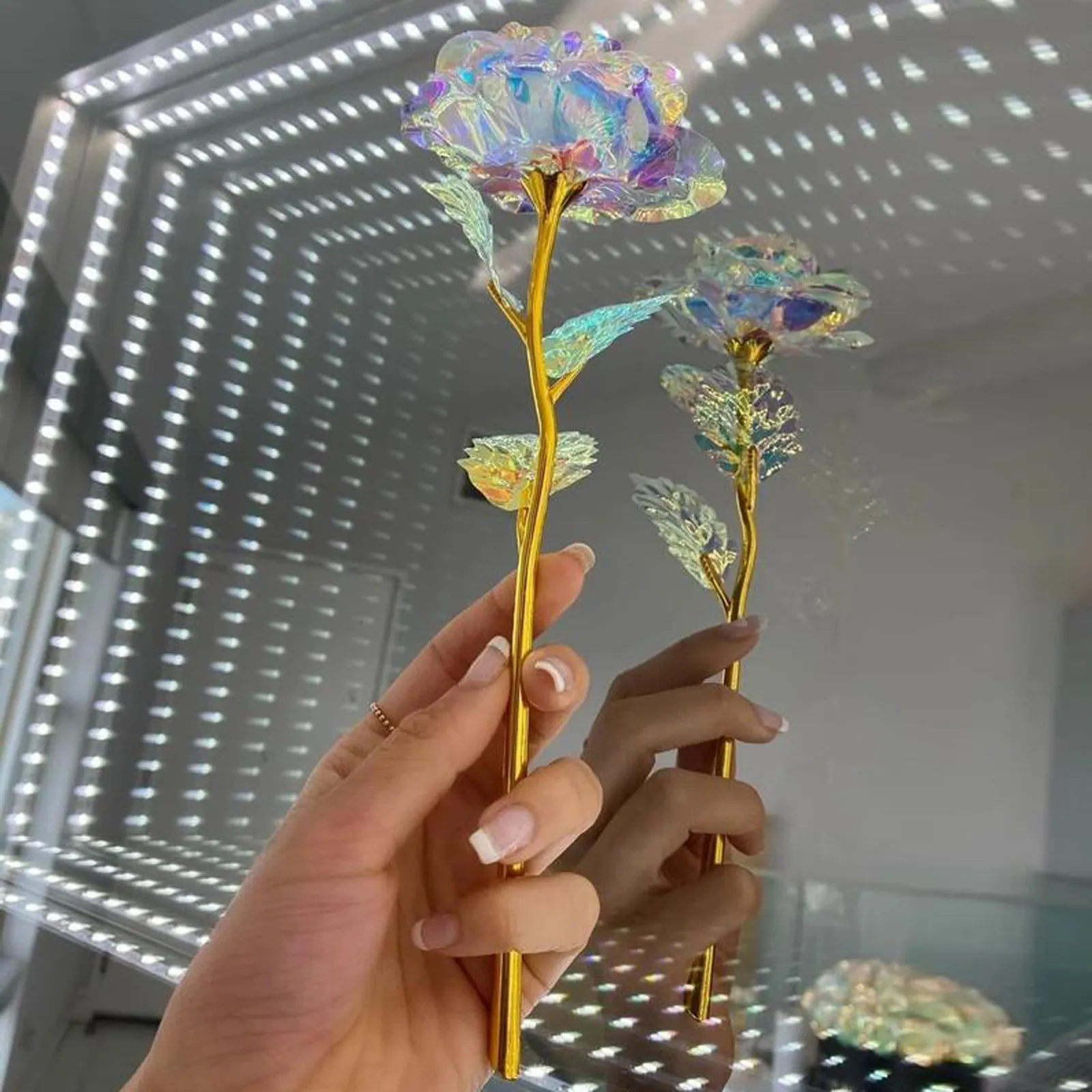 Colorful Crystal Artificial Roses